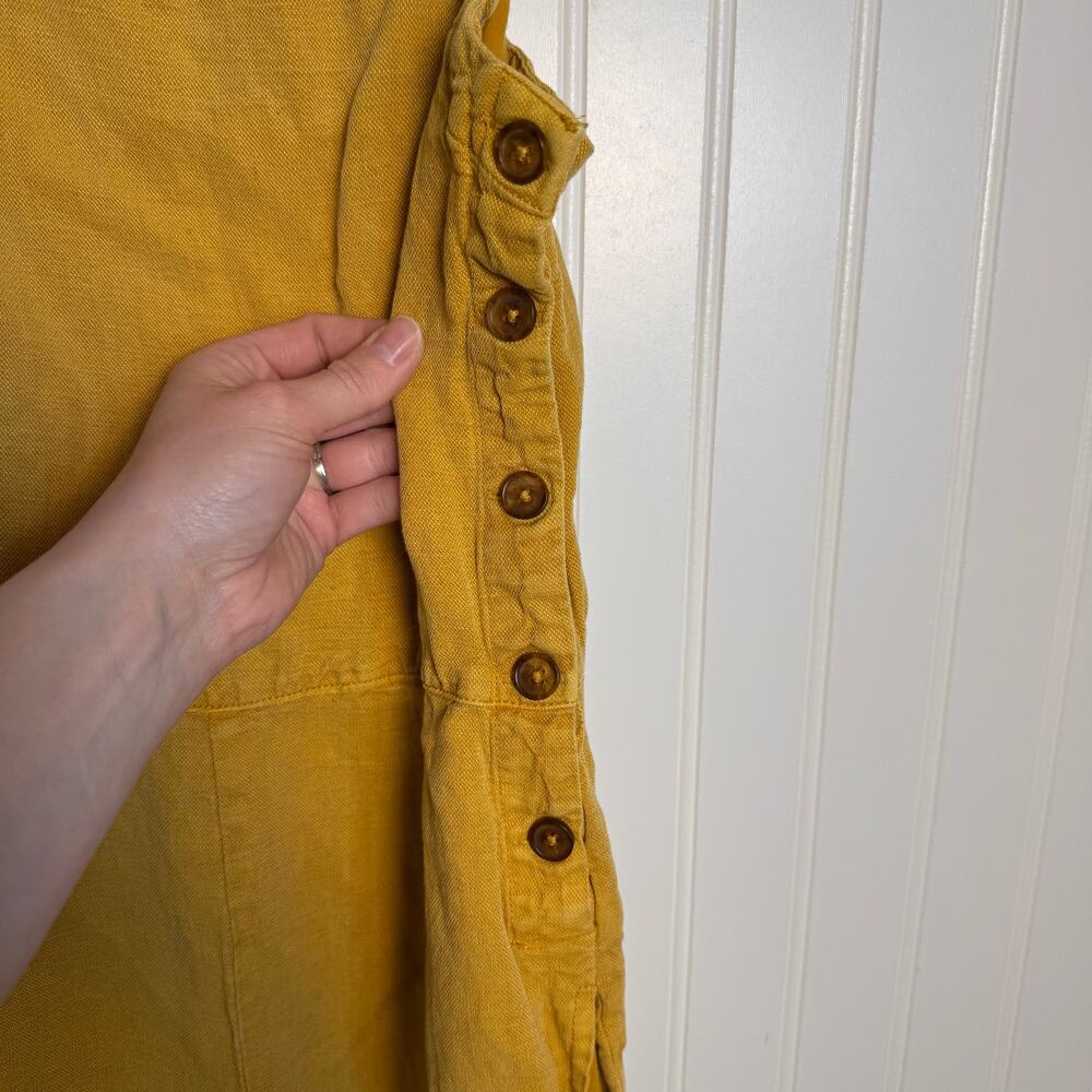 C&C California Yellow Overalls Linen Blend Women’s Size 4 - Picture 3 of 12